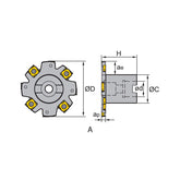Slot milling SMP01 Kr: 90°  SMP01-063/080/100/080x4/5/7-A/B22/27/22-SN12-06/08/10/12/16 - Makotools Industrial Supply Tools for Metal Cutting